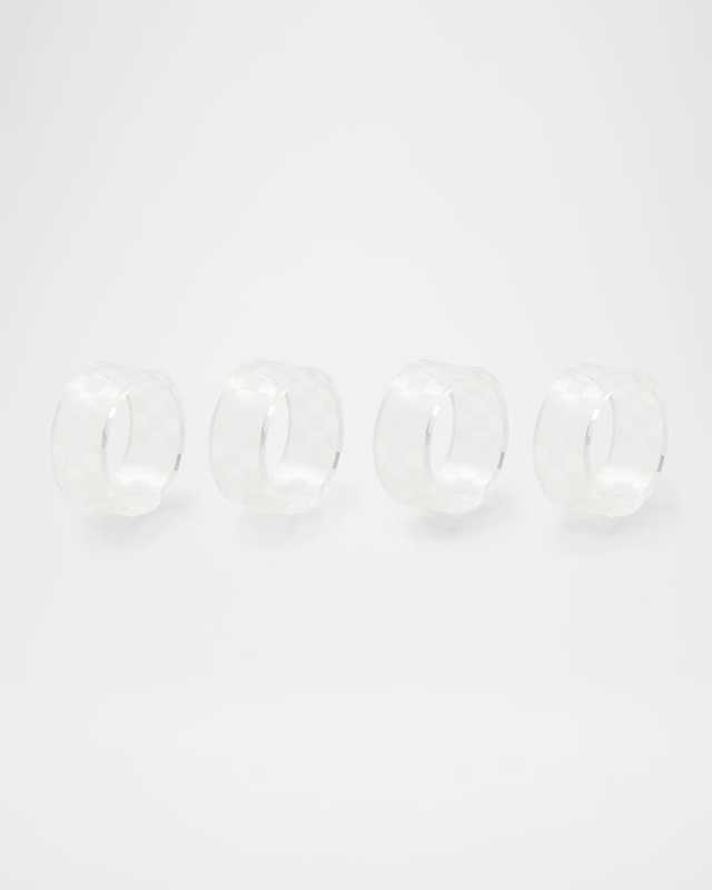 Clear Check Napkin Ring Set of 4